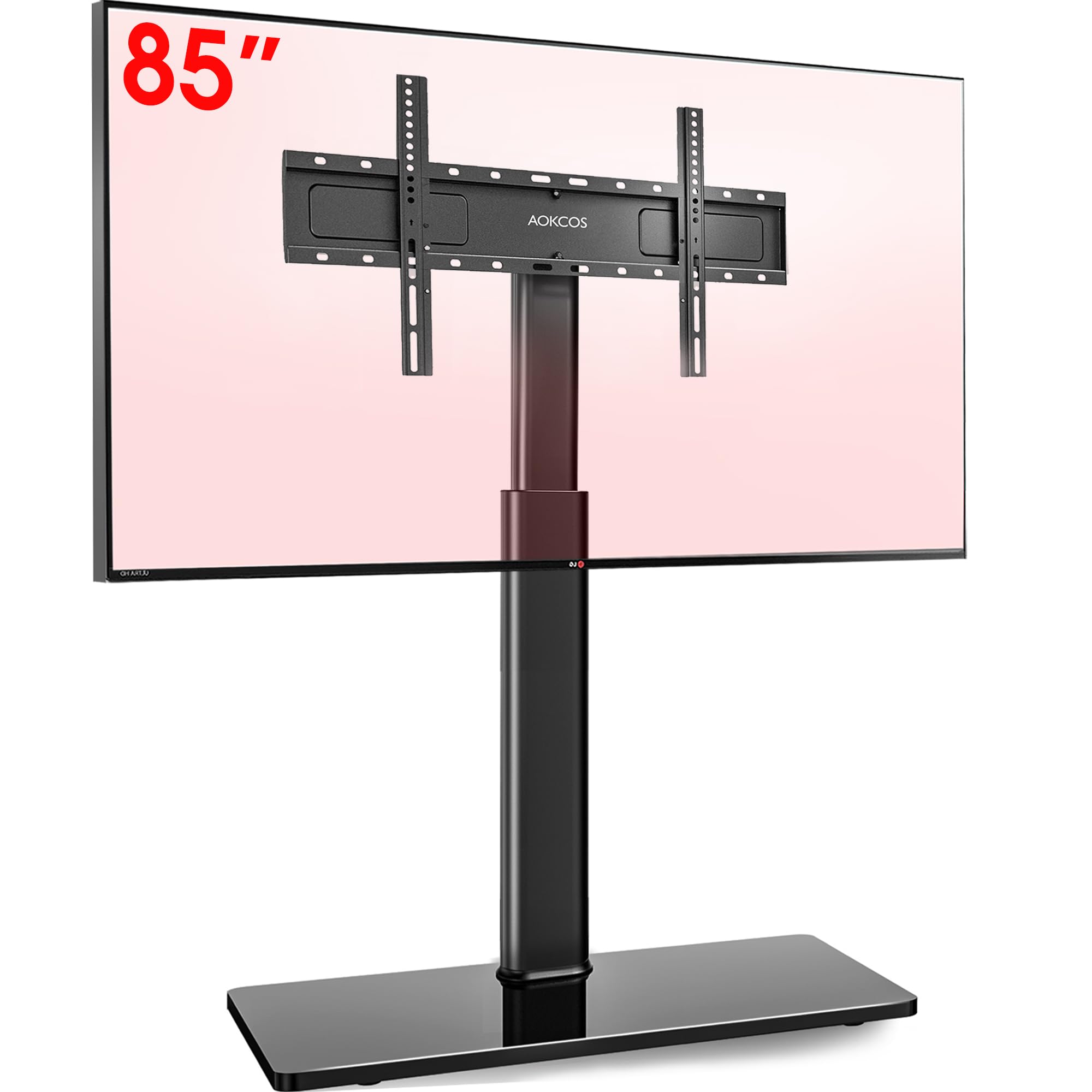 5Rcom Supporto TV mobile mobile per TV curvo da 13 a 50 pollici, inclinabile e girevole, da verticale a orizzontale, supporto portatile per TV con ruote per casa/ufficio/esterno/centro commerciale