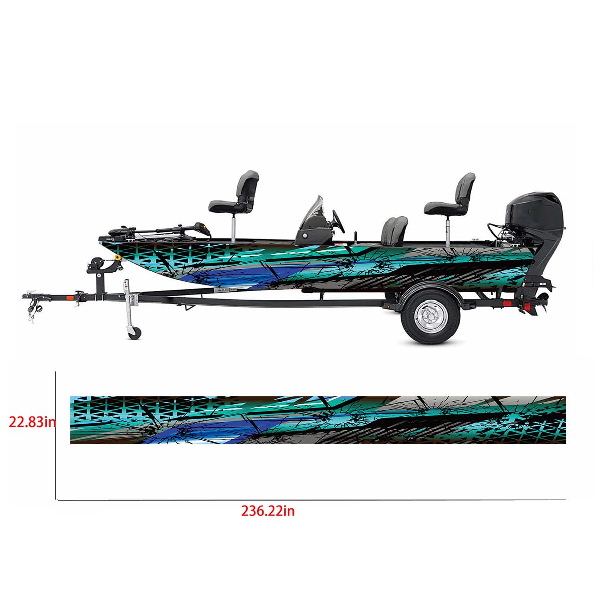 Amazon.com - 2 PCS-236.2x22.8 Inch Abstract Blue Flame Design Boat 