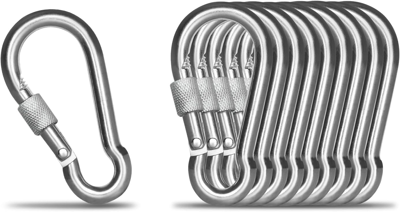 GYMRAT™ M8x80mm Multipurpose Snaphook/Carabiner Hook with Screw, Heavy Duty Hook, Hook Swing Connector, Gym Cable Attachment