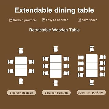 78.74 Extendable Dining Table, Extendable Dining Room Table for 6 8 10, Modern Long Large Rectangular Farmhouse Wooden Kitchen Conference Expanding Table, Oak+White
