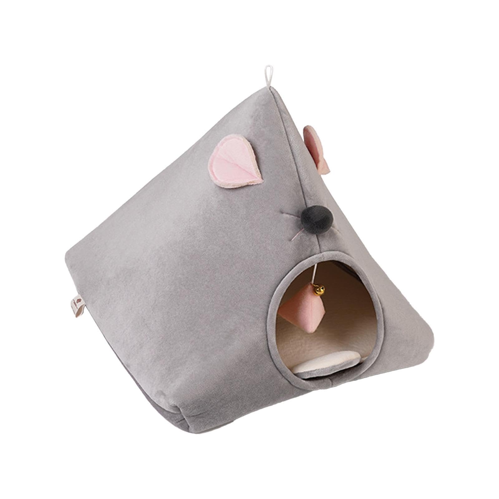 Nido Semicerrado para Gatos, Cama Cueva para Gatos, Adorno Suave Y Lavable para Dormir, Tienda de Campaña para Gatos, Casa para Mascotas, Cama, Gris