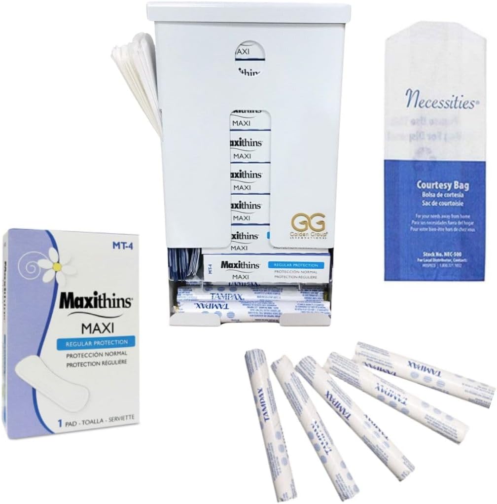 Sanitary Napkin and Tampon Steel Vending Machine Plus Refill Set