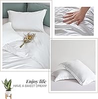 Vista 5 de MILDLY - Juego de funda de edredón supersuave de 3 piezas, 100% microfibra lavada, con cierre de cremallera y lazos en las esquinas, blanco