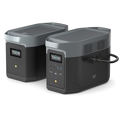 EF ECOFLOW Solar Generator DELTA 2 Max 2048Wh with 220W Solar Panel, LiFePO4 Battery Portable Power Station, Up to 3400W AC Output, AC + Solar Fast Dual Charging 0-100% in 1 Hr For Outdoor Camping RV