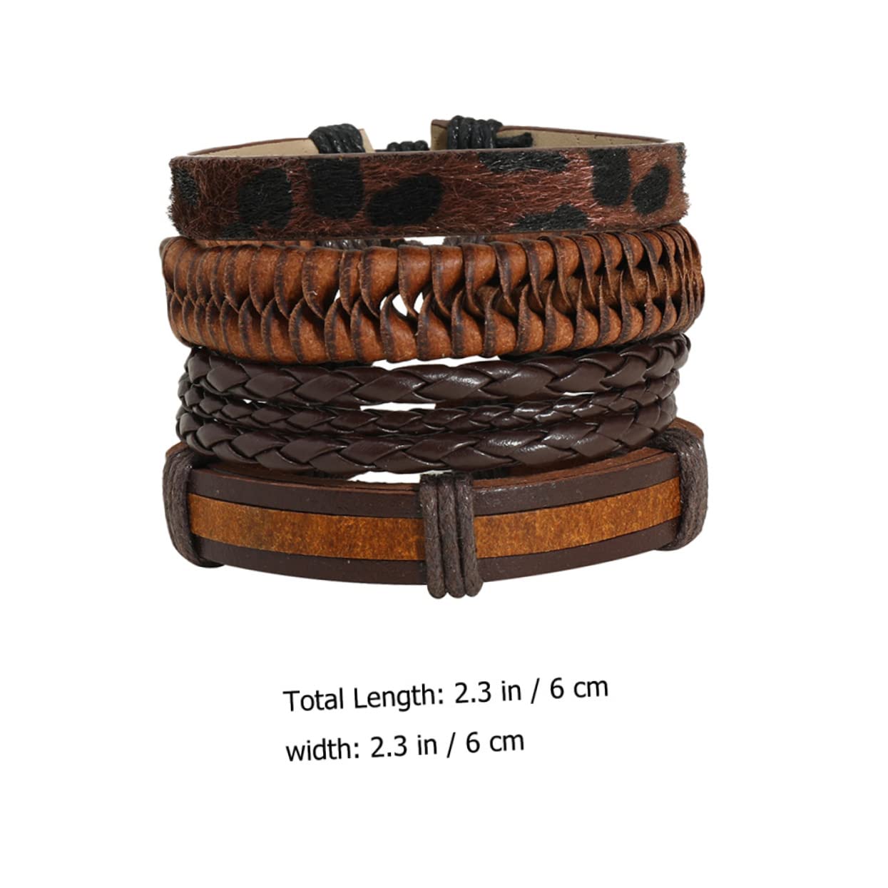 PACKOVE Bracelet strap noir cuir artificiel