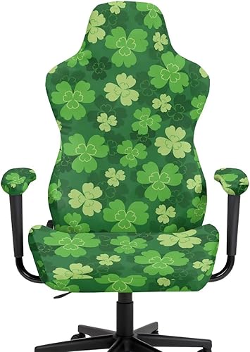 Miniatura 2 de Light Green Covers of Gaming Chair for Adults Clover Video Game Chairs with Armrest Covers Office Seat Cover Dustproof Gamer Chairs Cover for Saint