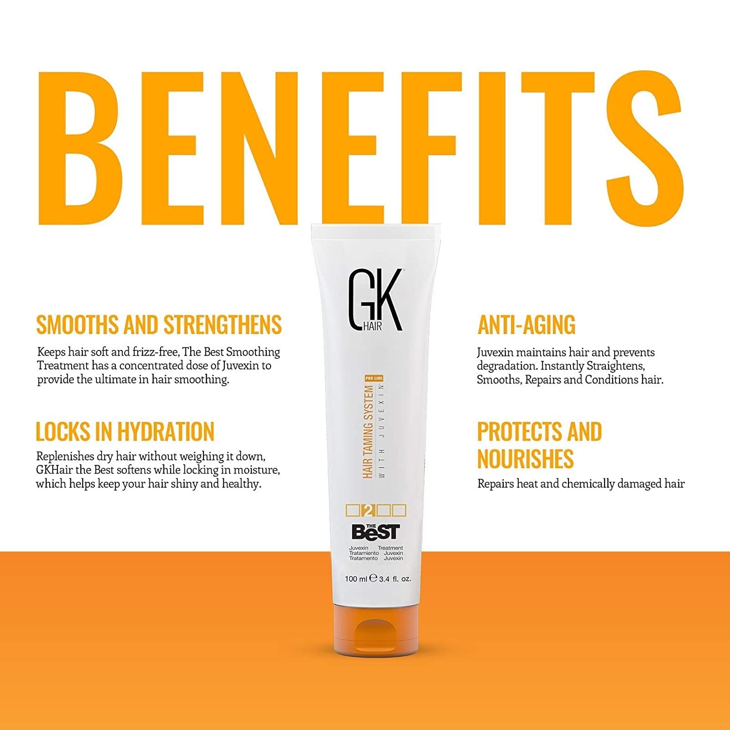 GK HAIR Global Keratin Arganöl Haarserum 50ml - Professionelle Brasilianische Keratinbehandlung 100ml - Komplex-Blowout & Bio-Serum zum Glätten
