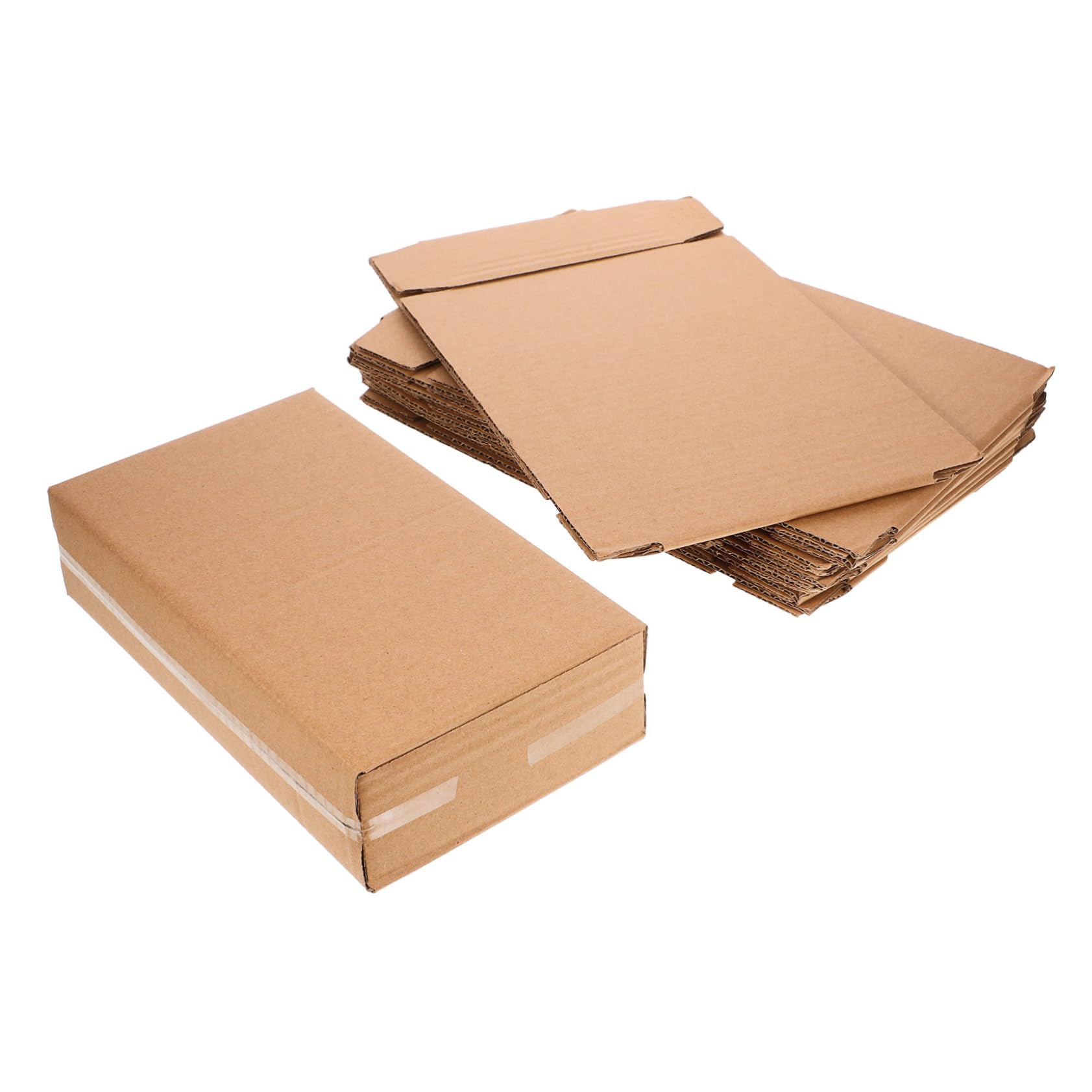 DOITOOL 4 Sätze Teiliges Set Flacher Versandkartons Aus Wellpappe Wiederverwendbar Robust Für Transport Und Aufbewahrung Von Kleinen Gegenständen 10 Stück * 4
