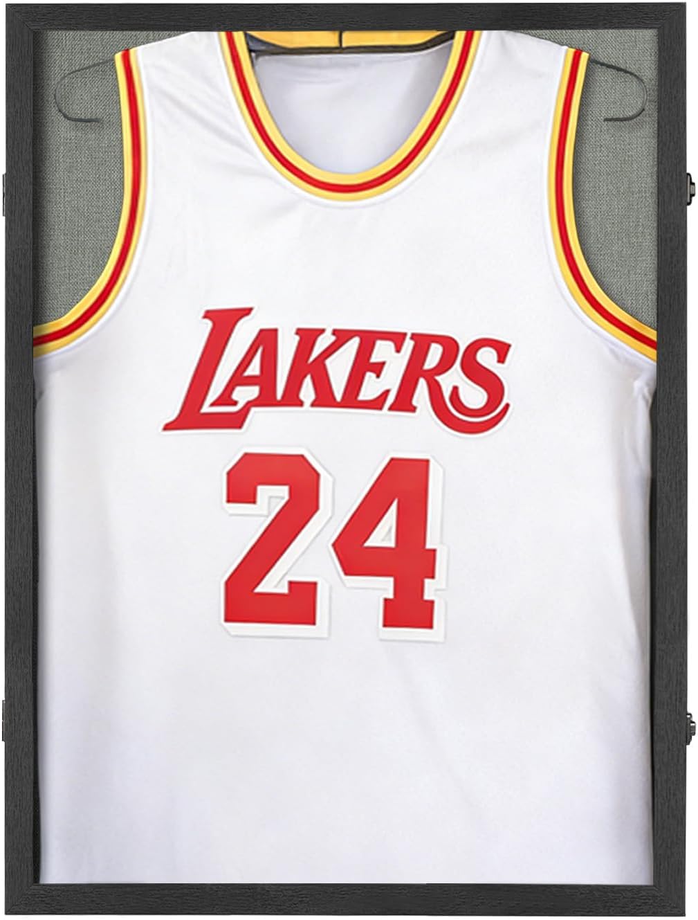 Jersey Frame Display Case for Wall ,Large Lockable T-Shirt Shadow Box with Clear UV Protection Acrylic & Hangers for Football Basketball Baseball Soccer Hockey, Linen