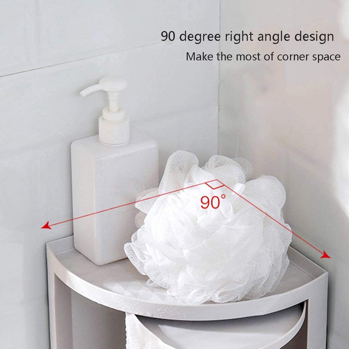 ÉTAGÈRE D'ANGLE DE Salle De Bain Murale Rotative Organisateur Support