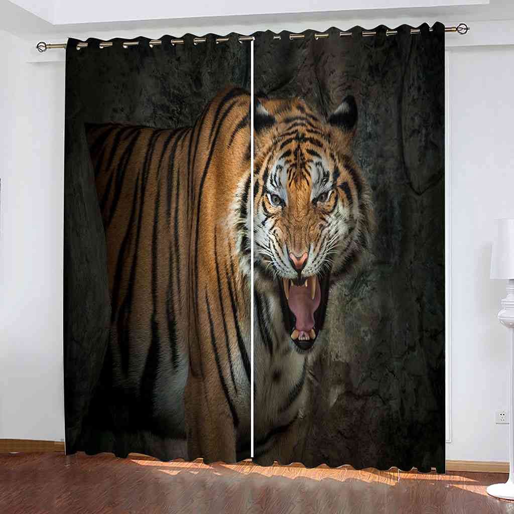Rideau occultant anti-bruit et froid : rideaux 3D tigre GXLOGAA pour un sommeil parfait