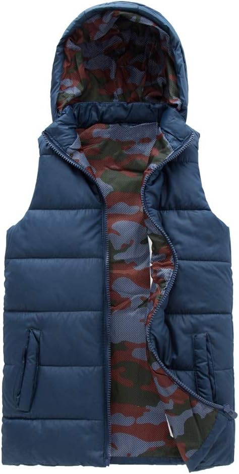 SNOW DREAMS Boys Puffer Vest Hooded Quilted Outwear Sleeveless Jacket Lined Zipper Waistcoat