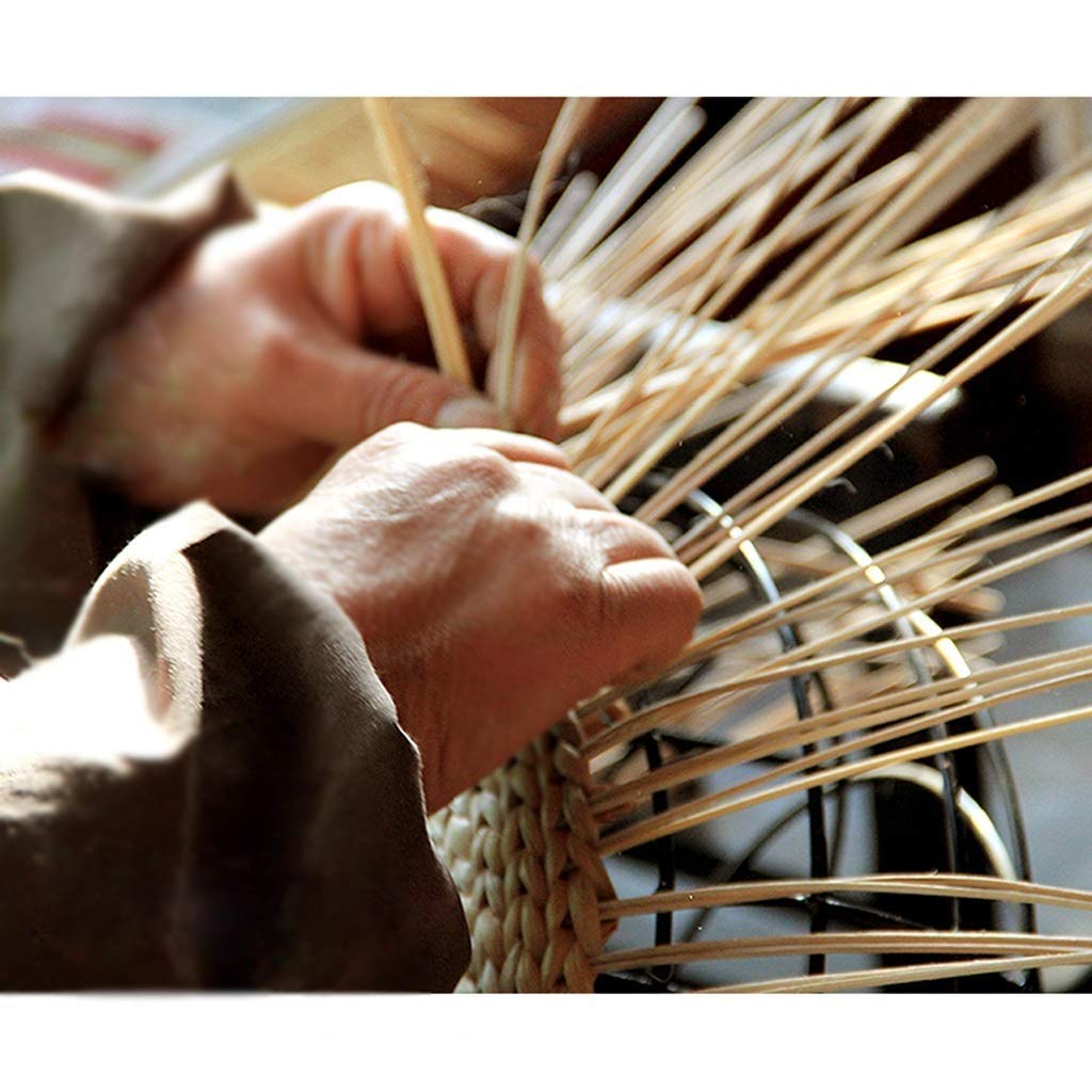 Poggiapiedi ottomano con Contenitore a cubo, Sgabello per Scarpe, Sgabello per ripostiglio in Rattan, Sgabello per Pouf, Sgabello per Divano, Soggiorno, Camera da Letto, Sgabello (