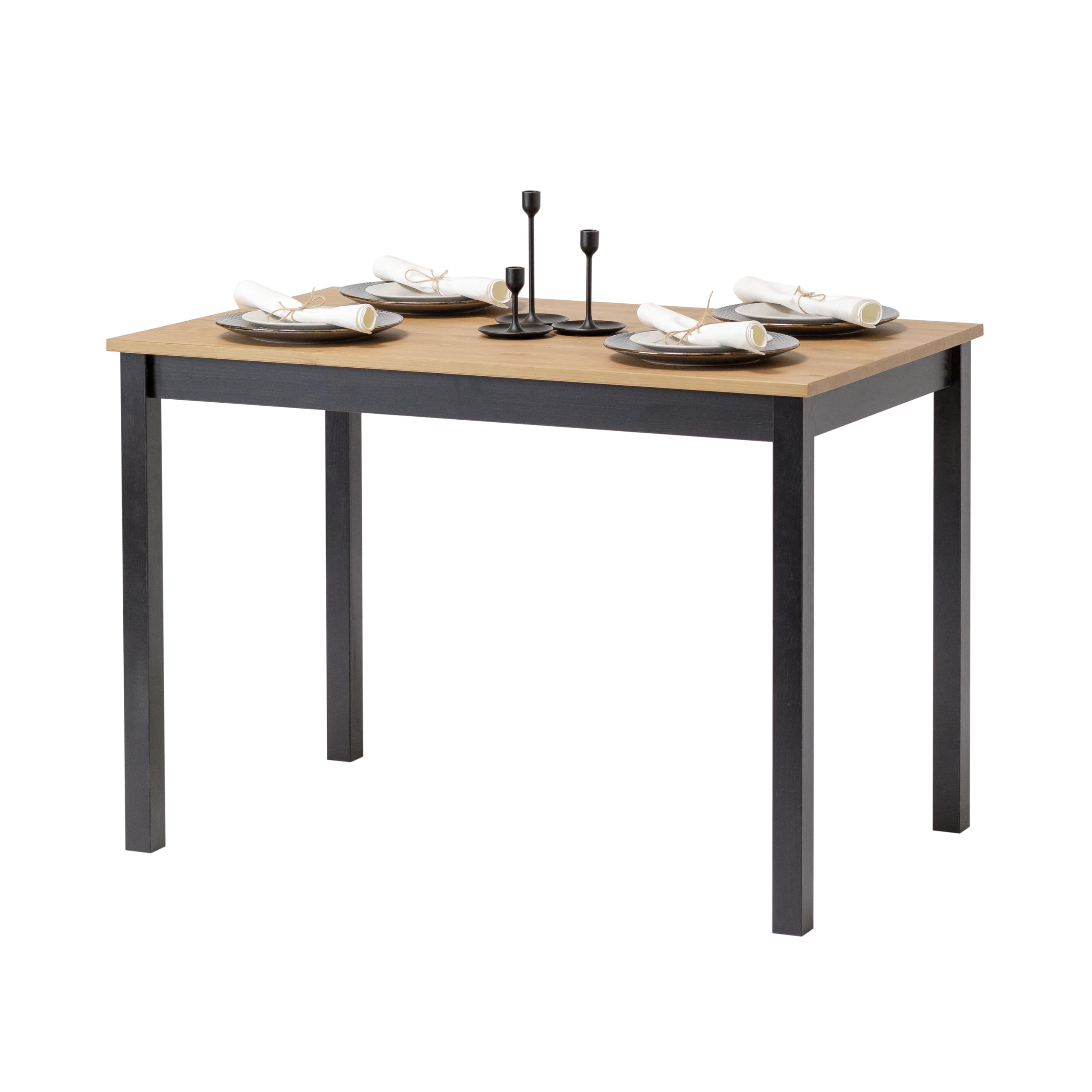 Hagge Home Esstisch Massivholz 110x70 - Kleiner Küchentisch, Schreibtisch, Esszimmertisch