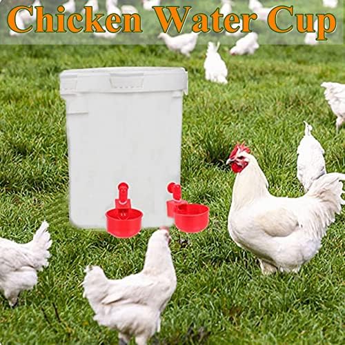 Chicken Feeder, No Waste Automatic DIY Poultry Feeders for Buckets, Barrels, Bins, Troughs, Come with 6 Chicken Water Nipples, 2 Water Cup and 1 Hole Saw