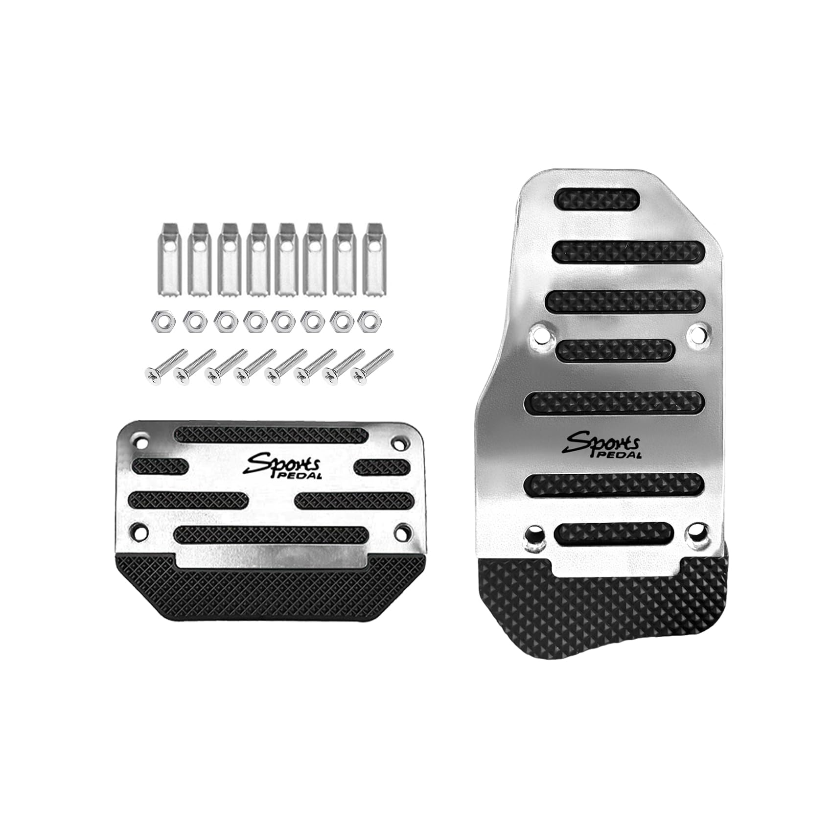 HQRNYP 2PCS Non-Slip Car Pedal Cover, Brake Pedal Cover, Aluminum Alloy Auto Brake Foot Pad Protector, Auto Transmission Accelerator Foot Pad