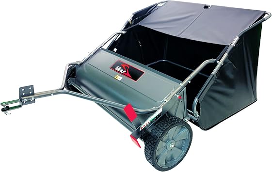 Brinly LS2-42BH-S 42" Tow-Behind Lawn Sweeper in Gunmetal Finish with Universal Hitch