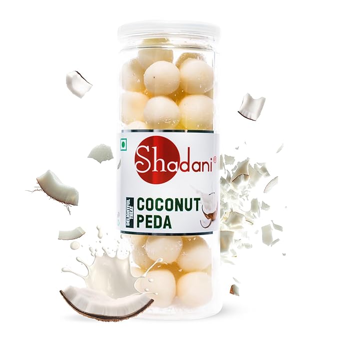 Shadani Coconut Peda (200g) Nariyal Meethai, Candy| Every Age | Soft & Chewy Indian Sweet |Traditional Festive Treat