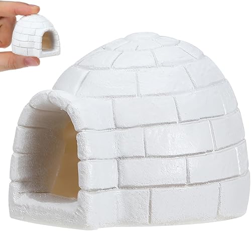 HOMSFOU Mini iglú - Juguete realista de casa de hielo, figuras árticas, juguetes de oso blanco, diorama ártico, cumpleaños para niños y niñas, casa
