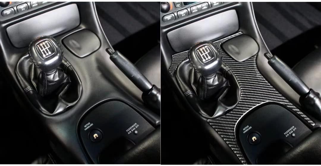 Carbon Fiber Car Interior Accessories Central Control Gear Shift Frame Cover Trim Compatible with for Chevrolet Corvette C5 1998-2004