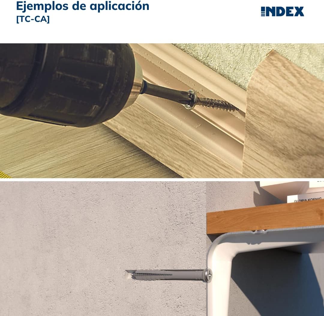 Fixing Systems TCCA08100 - Polyamide 6.6 Nail Plug, Pre-Assembled with Harpoon Screws, Taco Countersunk Head, 8 x 100 mm, Diameter 8 mm