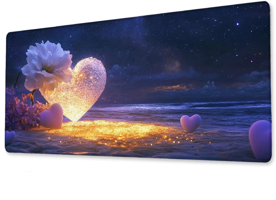 Podkładka pod mysz XXL 600 x 1200 x 3 mm kwiaty podkładka pod mysz dla graczy o wysokiej precyzji i szybkości podkładka pod mysz ze zszytymi krawędziami i antypoślizgową gumową podstawą do akcesoriów