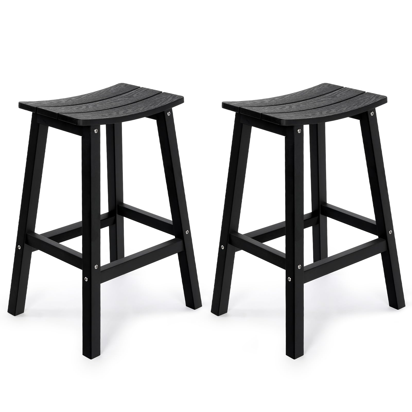 Weatherproof Bar Stools Set of 2, 28" Height Outdoor Bar Stool
