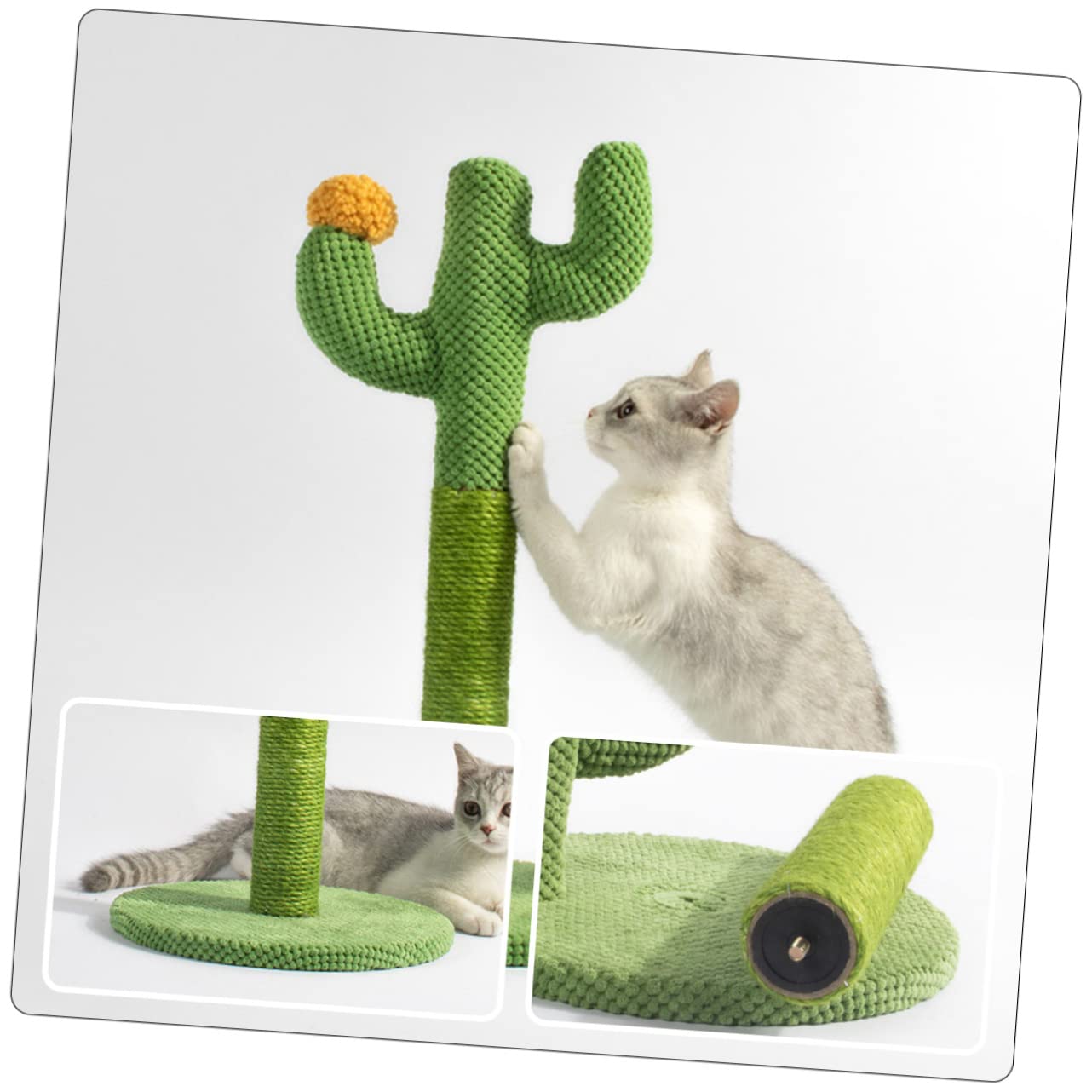 VICASKY Wear Resistant Cat Scratcher Post Decorative and Reusable Scratching Pole for Daily Use Unique Cactus Design Skin Friendly Material Easy to Clean Home Decor