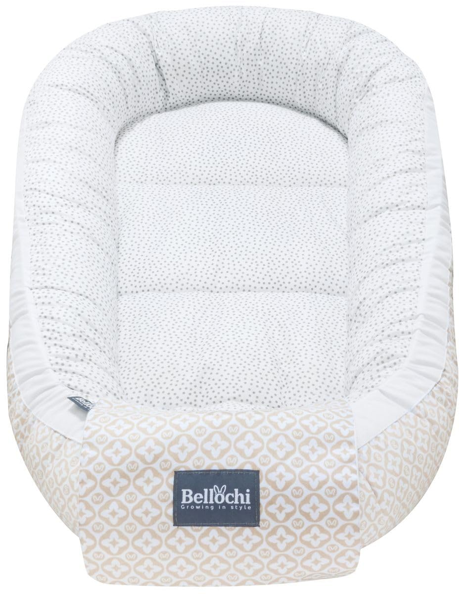 Bellochi | Set di 5 Pezzi per Neonato | Realizzato in 100% Cotone | Riduttore Lettino Neonato 90x60cm | Cuscino Bambino | Cuscino Neonato con Fodere | lui dots
