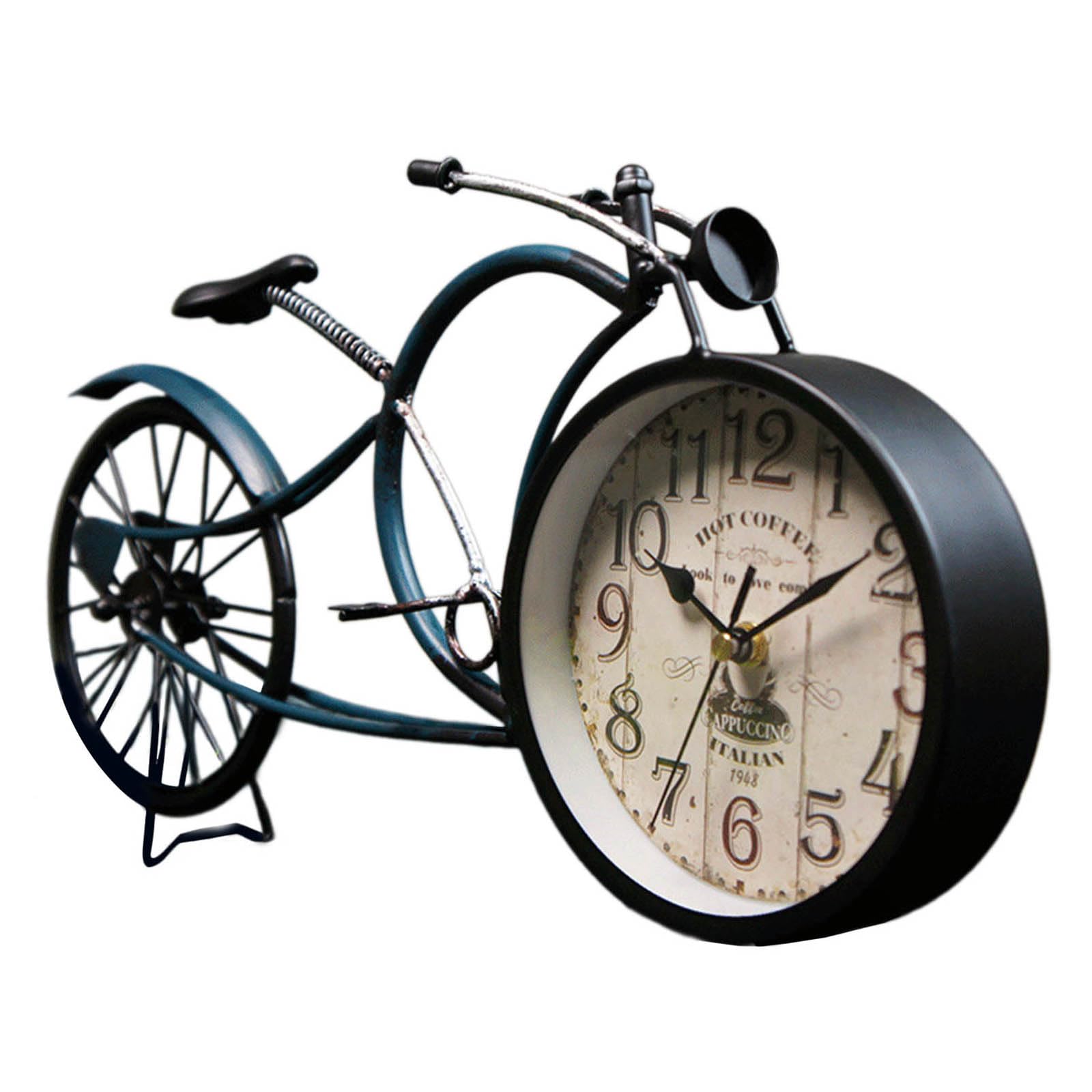 Decorazione Casa Silenzioso Orologio Da Tavolo A Forma Di Bicicletta - Design Vintage In Metallo, Silenzioso Per Casa E Ufficio Orologio Design Creativo - 7