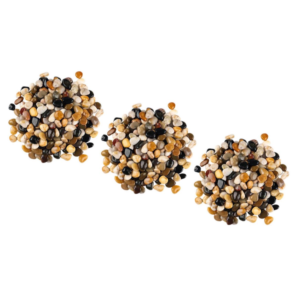 Veemoon 3 Paquets Galet Décoratif en Pierre, Petits Cailloux Ronds, pour Aquarium et Jardin, Remplisseur de Pot de Fleurs, Drainage, Bords Lisses