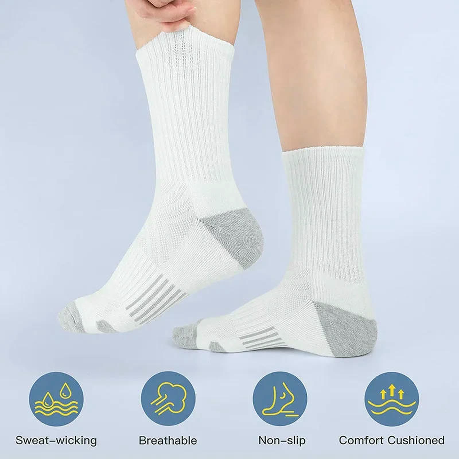 skarpety 5 par męskie skarpety sportowe sportowe do biegania łydki Performance Cushioned Breathable Outdoor Crew dla mężczyzn kobiet