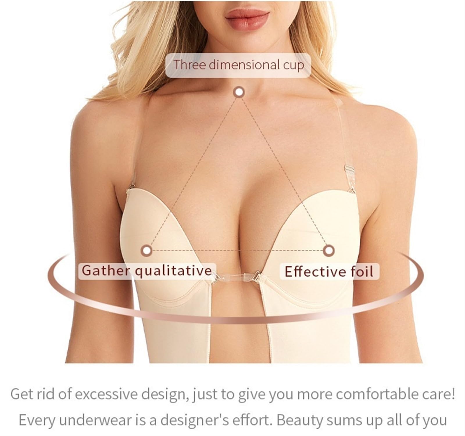 LYGBAOFUL Damskie bielizna modelująca body wyszczuplają brzuch Invishaper U Plunge Backless Body stringi body gorset talii Corse