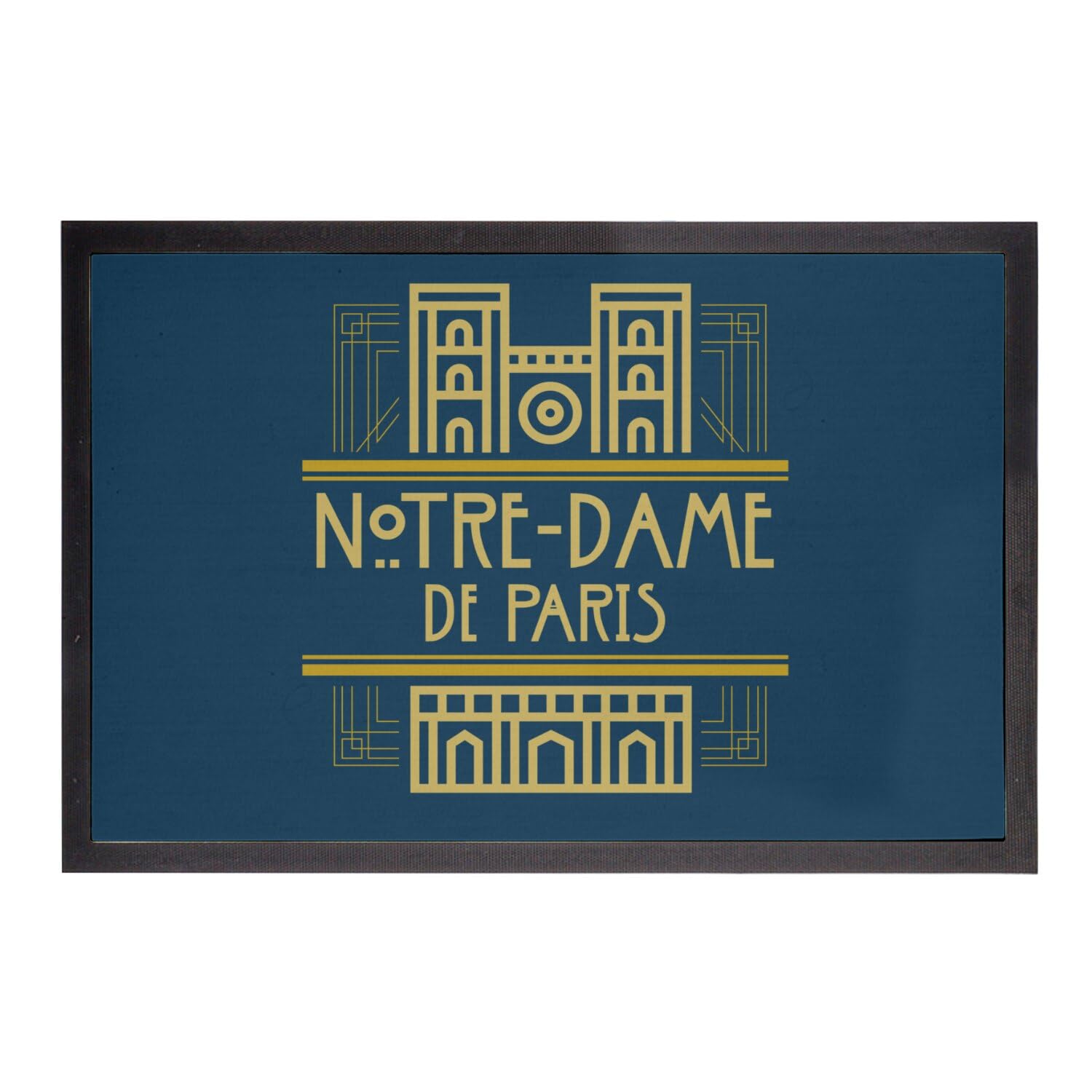 Paillasson bleu Notre-Dame de Paris, tapis pour entrée accueillante