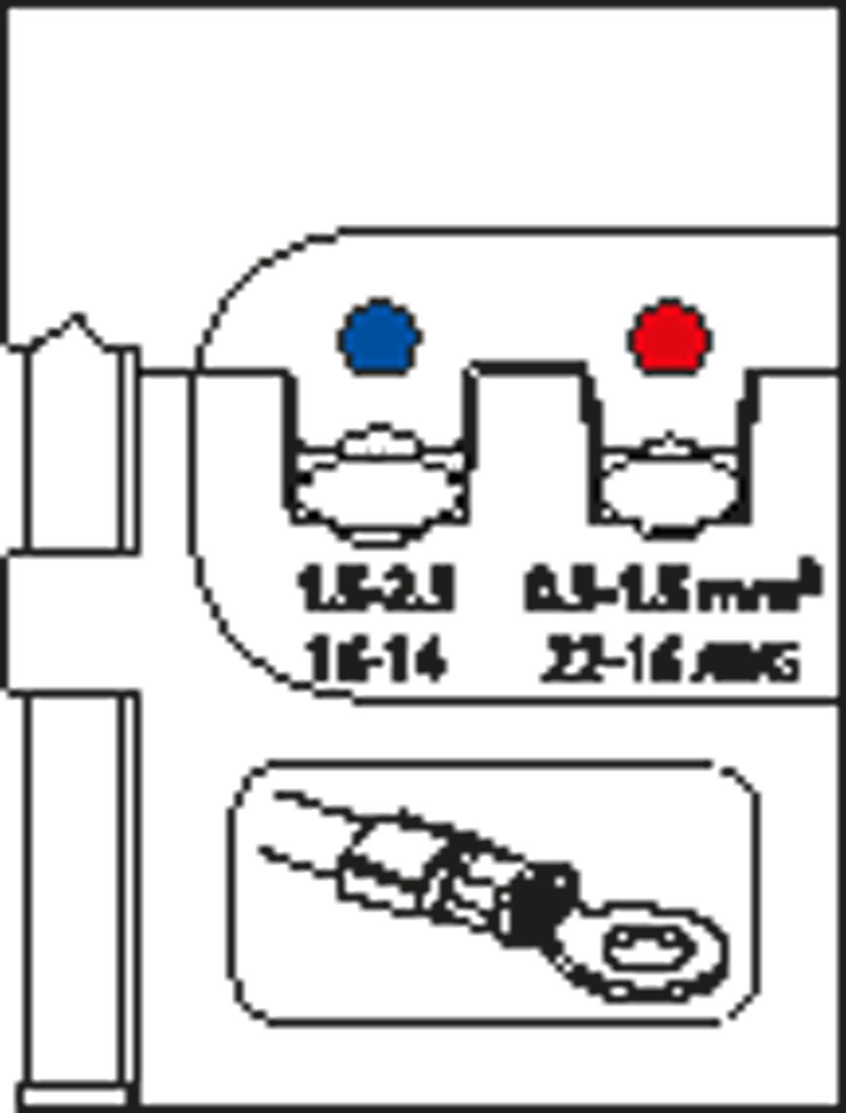 Insert Gedore anti faux-contact pour cosses isolées 0,5 à 2,5 mm²