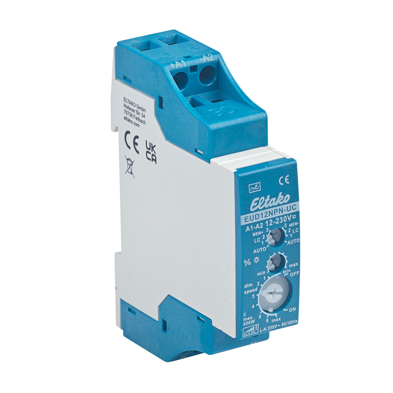 ELTAKO EUD12NPN-UC Universal-Dimmschalter mit Universal-Steuerspannung, Power MOSFET bis 400 Watt Art. 21100806