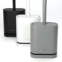 SAVEGA Silicone Toilet Brush - Wall Mounted Toilet Brush - Toilet Brush No Drilling - Toilet Brush Holder - Toilet Brush - Toilet Brush Set - Toilet Brush Holder - Toilet Brush (Grey)