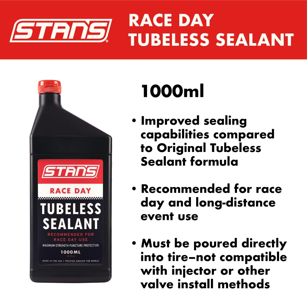 NoTubes Unisex Stan's Race Day Tubeless 1000ml Tyre Sealant, Blue, 1000ml EU - Image 4