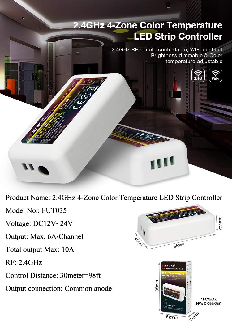 2 in 1 LED Strip Controller- Single Color - Dual White -2.4G