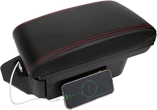 Miniatura 7 de HRCHCG Reposabrazos de consola para Toyota 86 GT86  Subaru BRZ Center Caja de almacenamiento dual para Scion FR-S 2012-2020 (patrón de fibra de