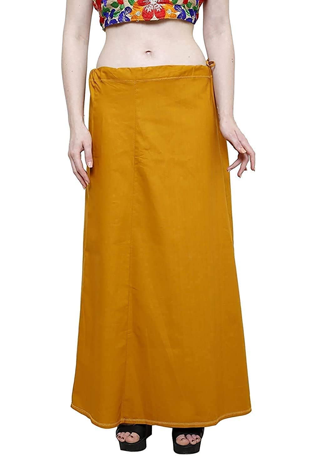khushi AY-Girl Women's Royal Cotton Readymade Petticoat for Saree (SIZE-XLARGE) COLOR-TERMERIC YELLOW-picture-8