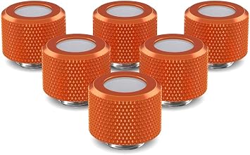 PrimoChill 12mm OD Rigid SX Fitting - 6 Pack - Candy Copper