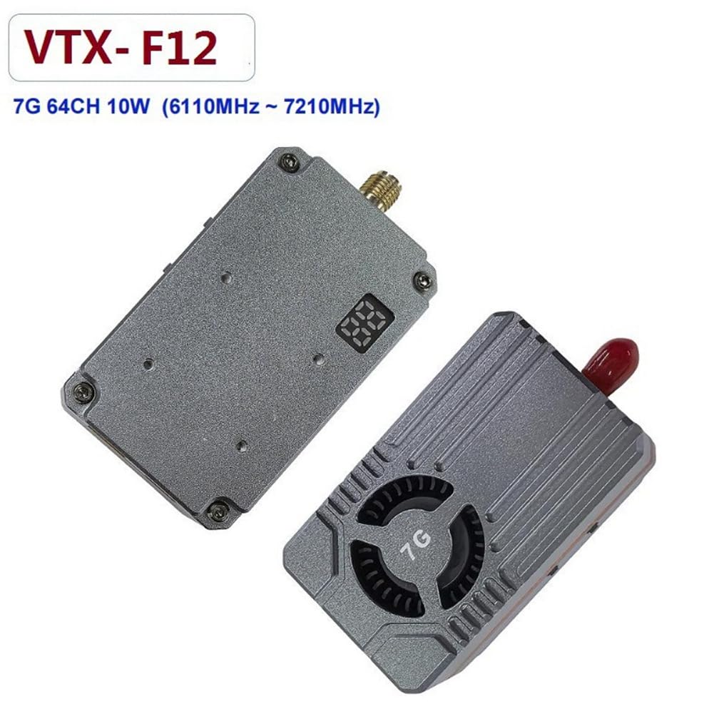 VTX-F12 6G- 7.2G 64-Kanal VRX Videoempfänger 6110-7210 MHz mit Audio VTX-F12 10W Drahtloser Sender