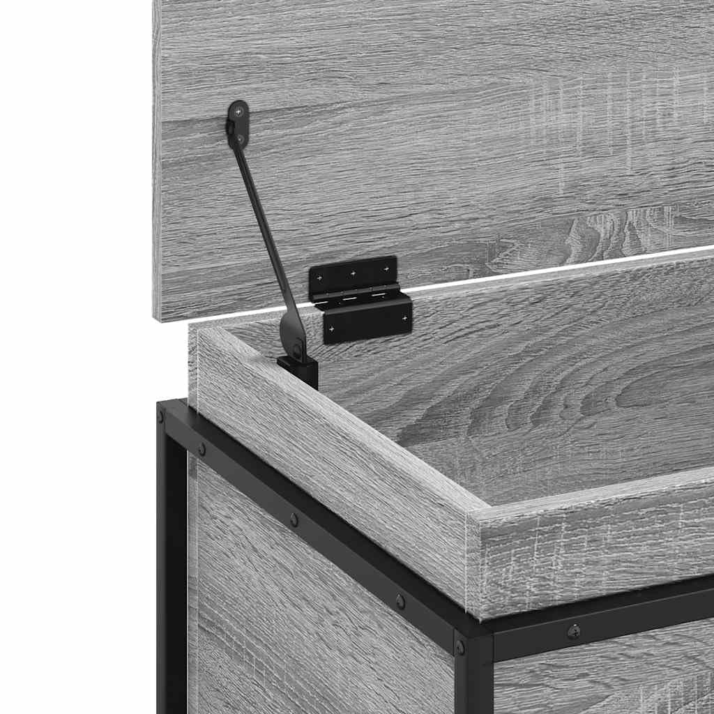 Caja de almacenamiento con tapa gris Sonoma 60 x 40 x 51,5 cm, caja organizadora para estantería, ropa, armario