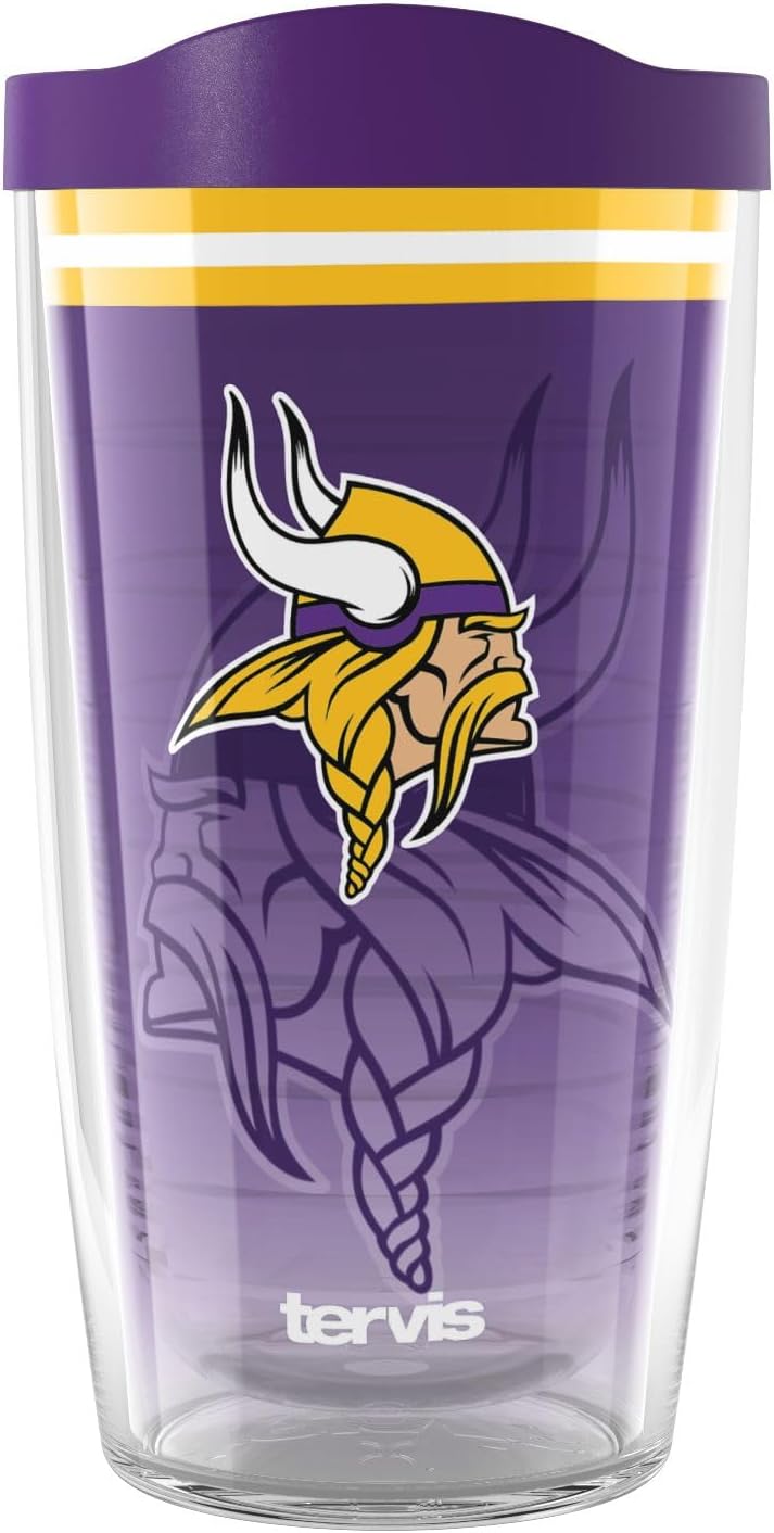 Tervis NFL Minnesota Vikings - Forever Fan Made in USA Double Walled Insulated Tumbler Travel Cup Keeps Drinks Cold & Hot, 16oz, Classic