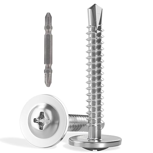 Miniatura 26 de 120 tornillos autoperforantes para metal, tornillos autorroscantes de acero inoxidable 410 #8 x 1 1/2 pulgadas, tornillos autorroscantes para metal