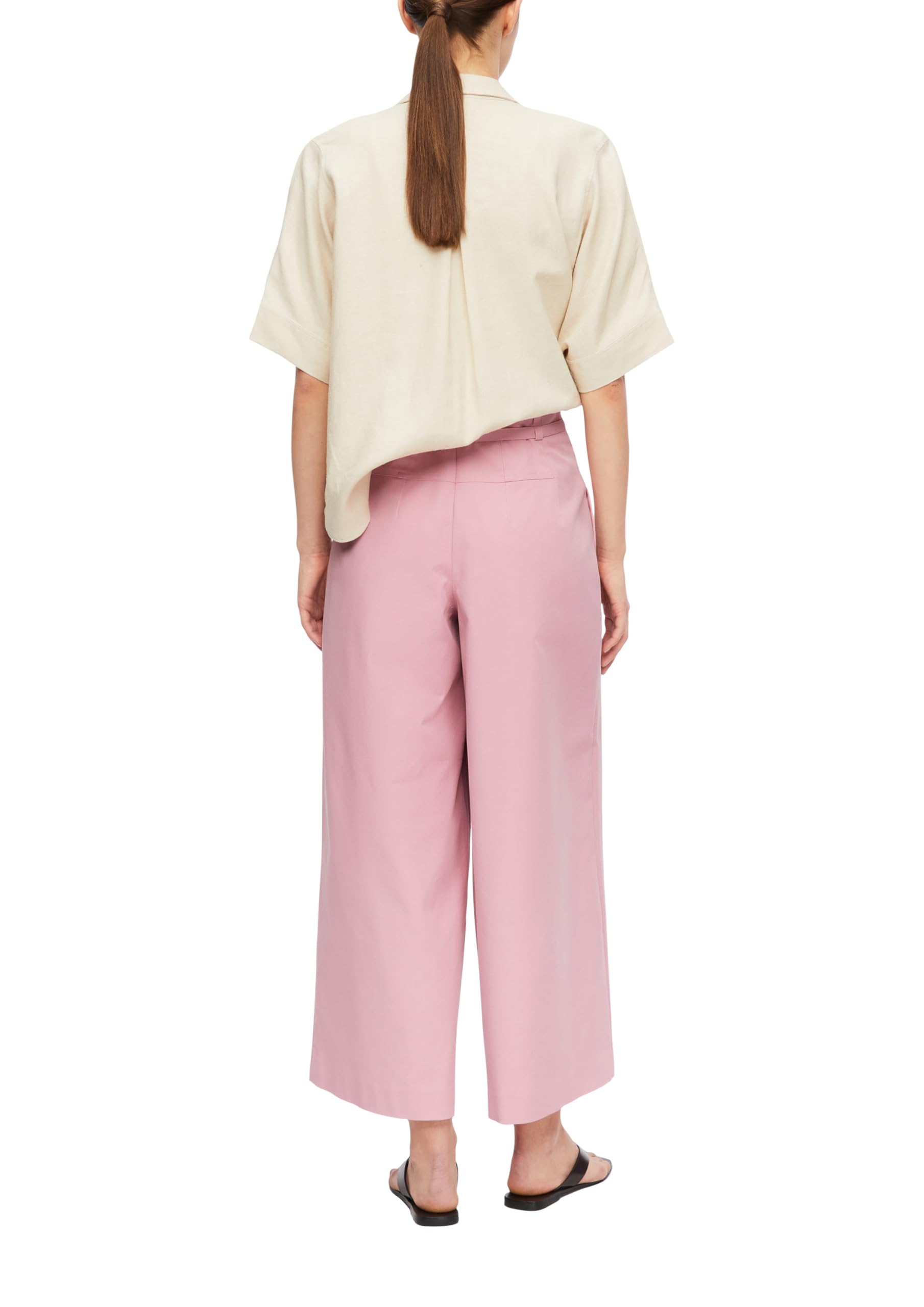 Comma Wide-Leg-Hose mit Bundfalten in Ankle-Länge