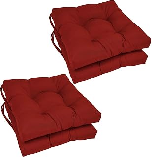 Cojines para Silla, 40x40 CM, Acolchados, Relleno de Algodón 7cm, Cómodos y BIandos, Ideal para la Decoración de Cocina y Salón, Comedor y jardín. Fabricados en España (Rojo, Pack 4 unidades)