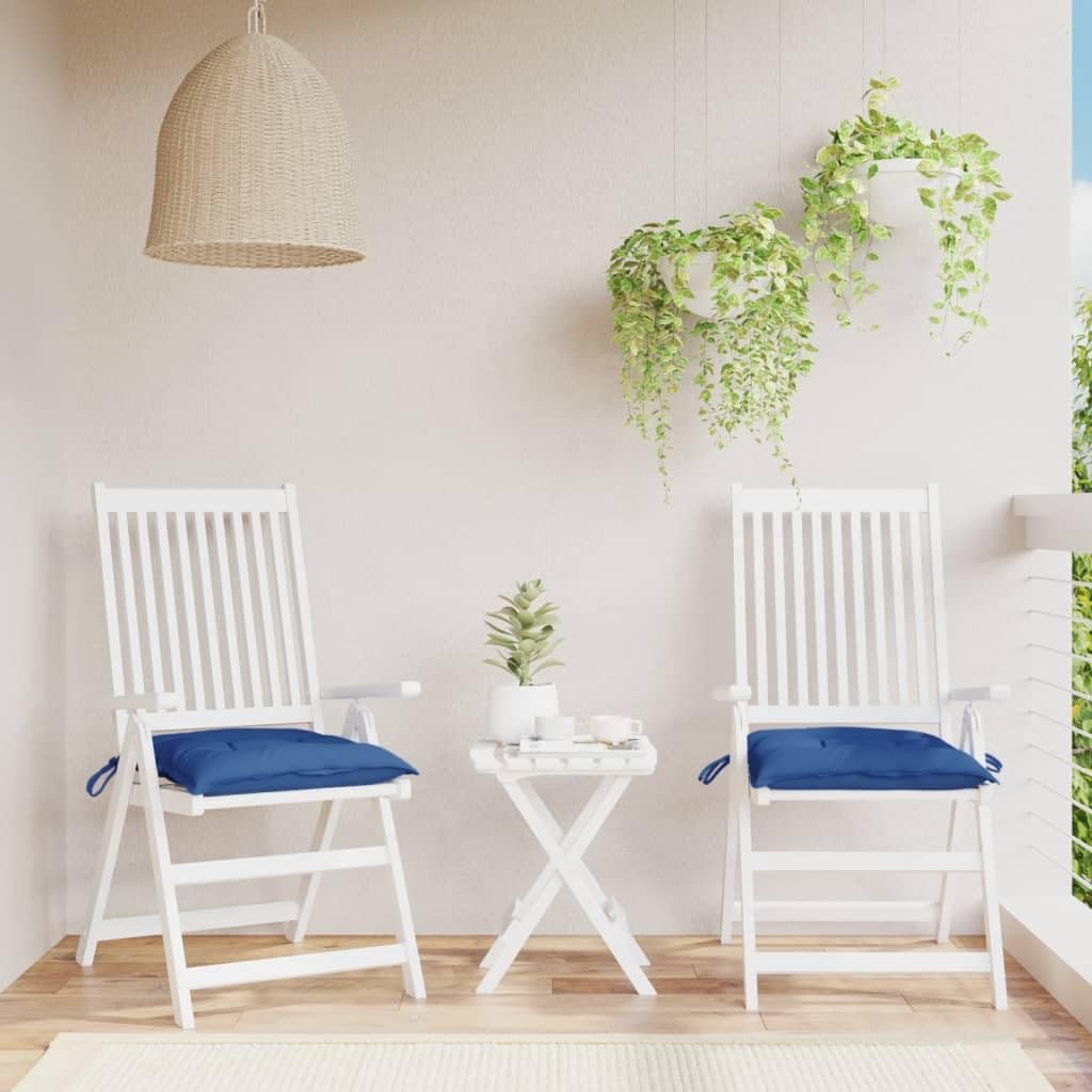 Coussin pour palette bleu 50x50x7 cm en tissu Oxford lavable pour chaise de jardin