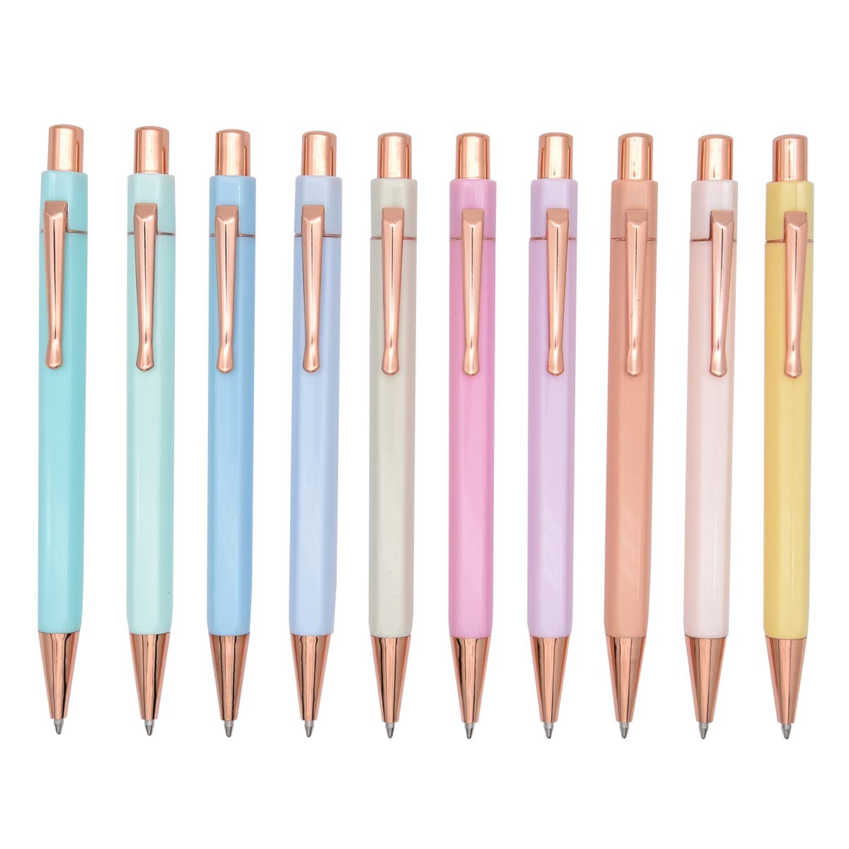 SIPLIV 7 penne a sfera metallizzate retrattili a scatto con penna a sfera glitterata con inchiostro nero forniture per ufficio penne regalo per Natale matrimonio - stile oro A